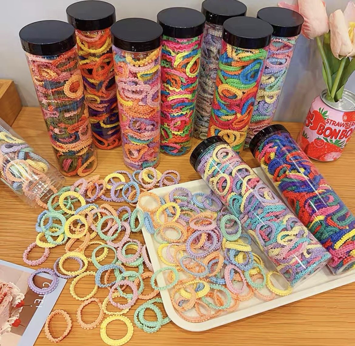 ỐNG 100 THUN CỘT TÓC SỢI XOĂN SÂU 